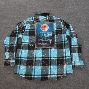 Blue and Black Plaid Casual Button Down Shirt